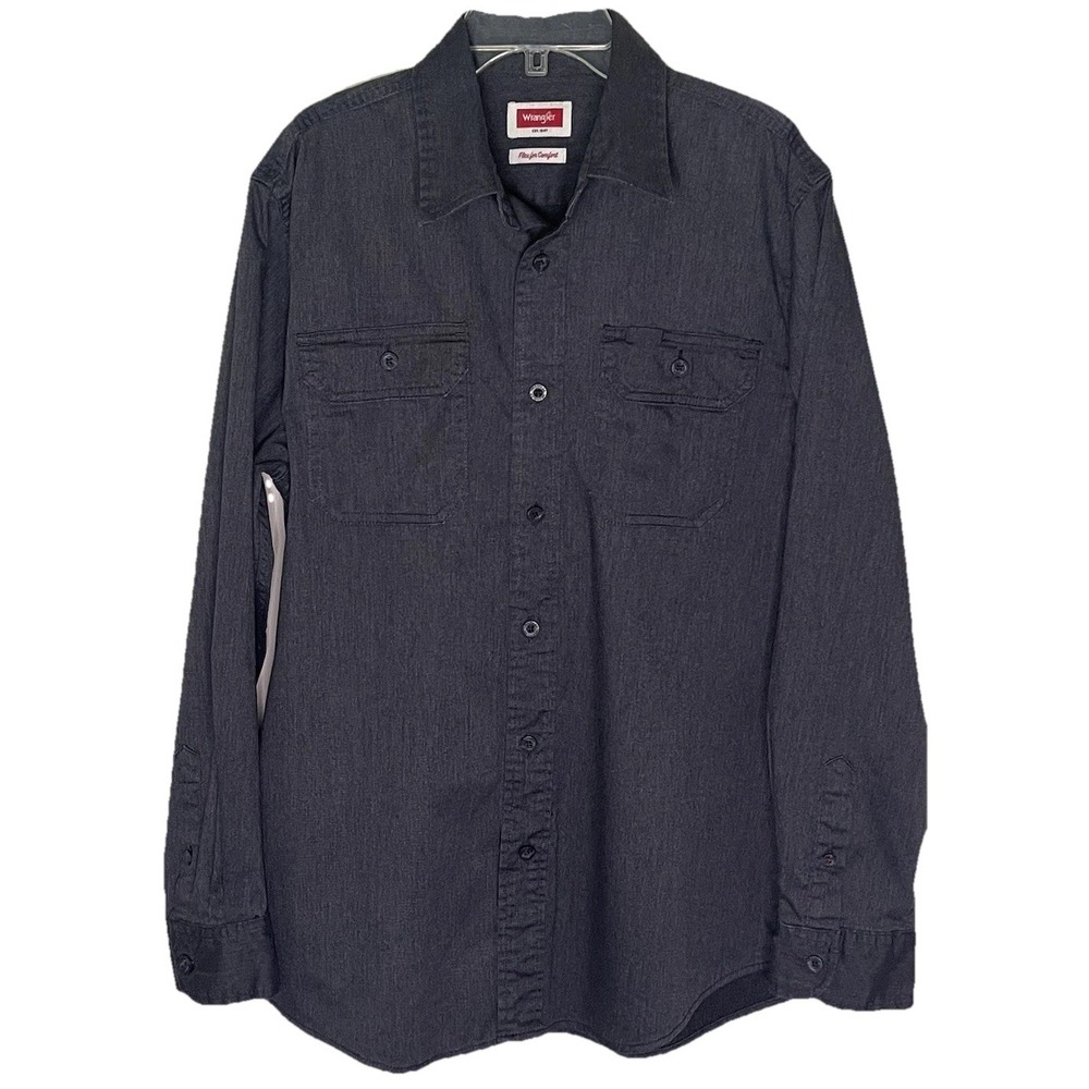 WRANGLER‎ Flex For Comfort Medium Dark Grey Men's Shirt